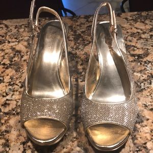 Nine West gold heels